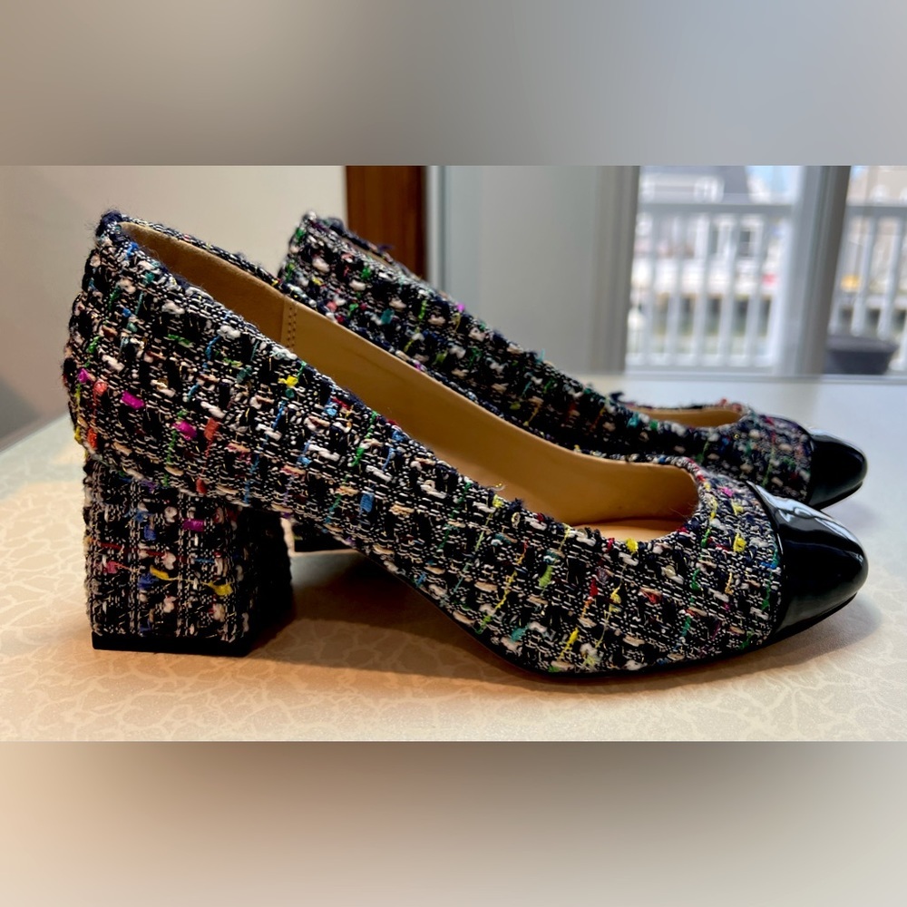 Elegant Multicolor Tweed Heels